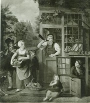 Bakkerswinkel op een schilderij van Adriaan de Lelie (1755 - 1820).