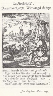 Prent van Jan Luyken met aandacht voor de molenaar