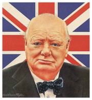 Portret van sir Winston Churchill